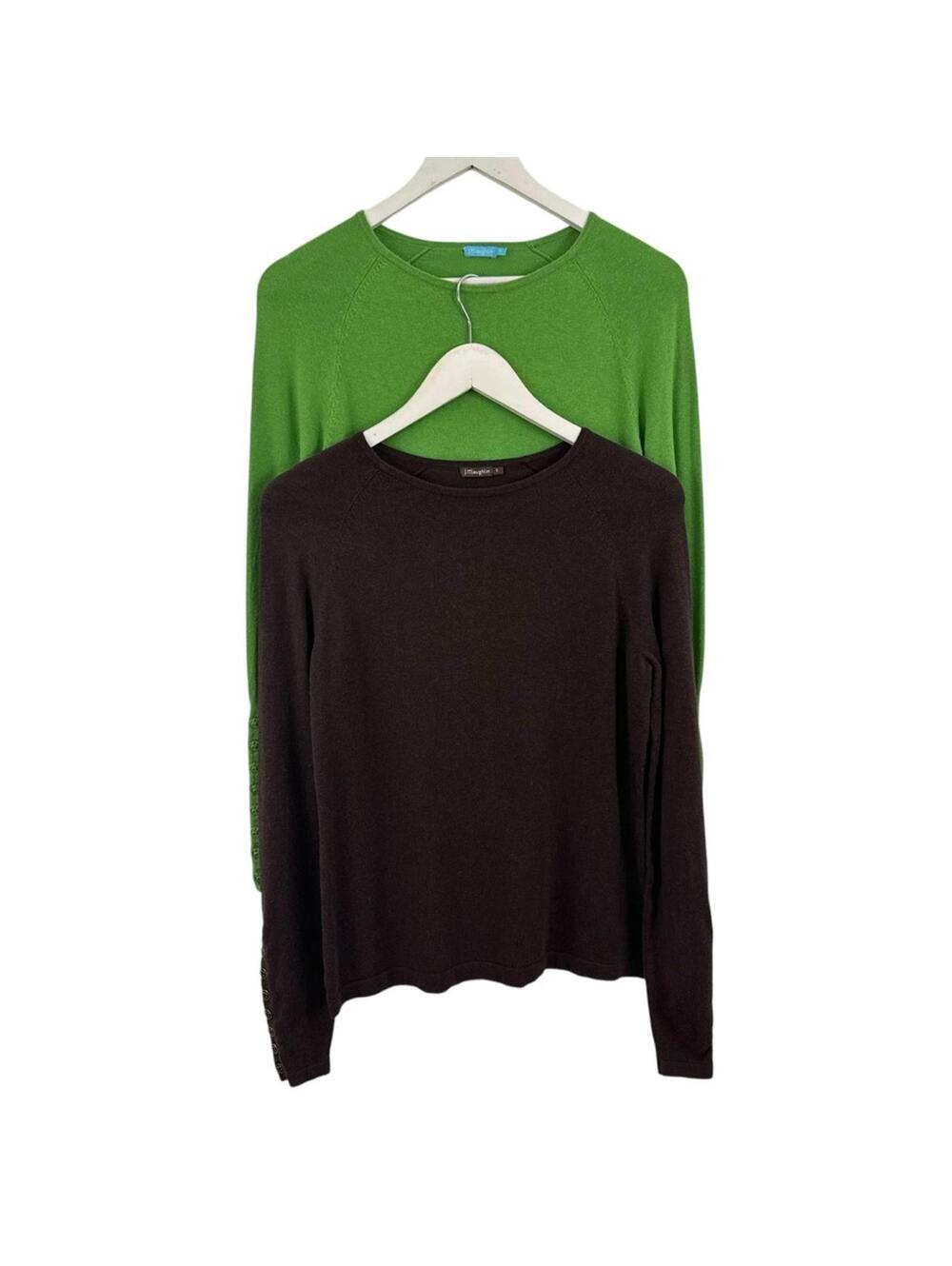 J. McLaughlin Women’s Lot of 2 Brown Green Long Sleeve Shirts Size S